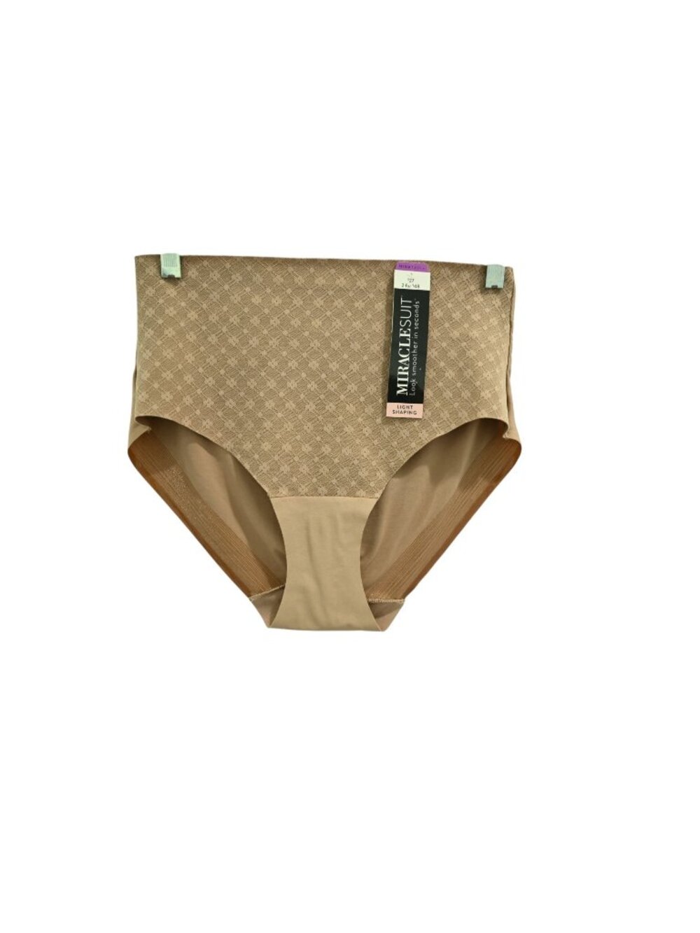 NWT Miraclesuit Light Shaping Lace Brief Tummy Control Shaper Sz 2XL Stucco 2535